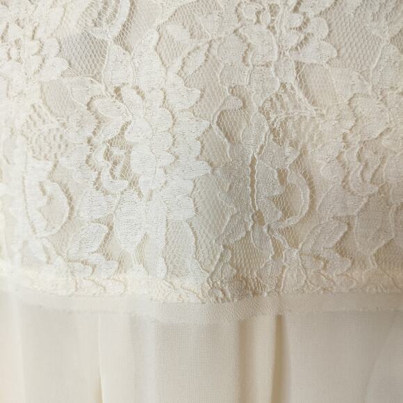 Torrid Ivory Chiffon + Lace Blouse Hi Low Hem - Picture 12 of 13